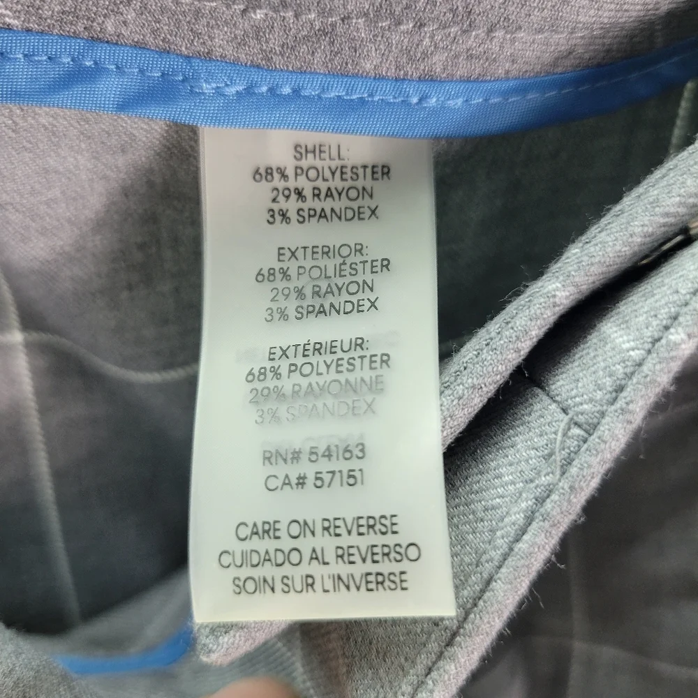 NWT Calvin Klein 2 Piece Gray White Plaid Suit Jacket & Pants w Belt Size 16 - Picture 13 of 16